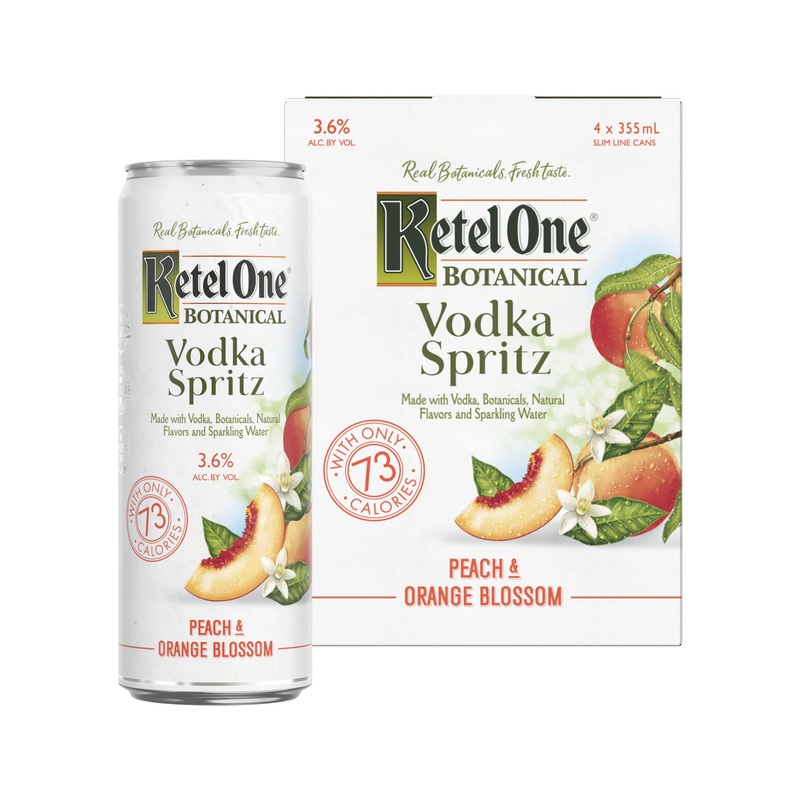 Ketel One Botanical Spritz Peach & Orange Blossom 4 PACK 12 OZ CANS