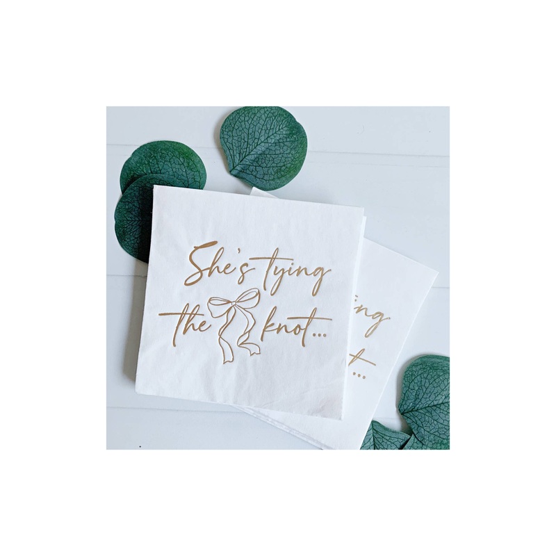 “She’s Tying The Knot” Cocktail Napkins 16 PACK