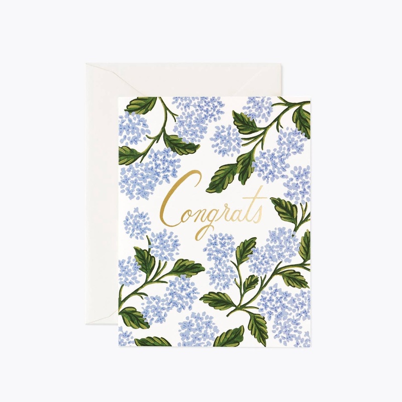 Hydrangea “Congrats” Card SINGLE