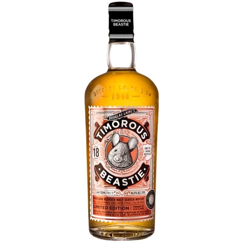 Timorous Beastie 18 Year Old Limited Edition Highland Blended Malt Scotch Whisky (Gift Tube)