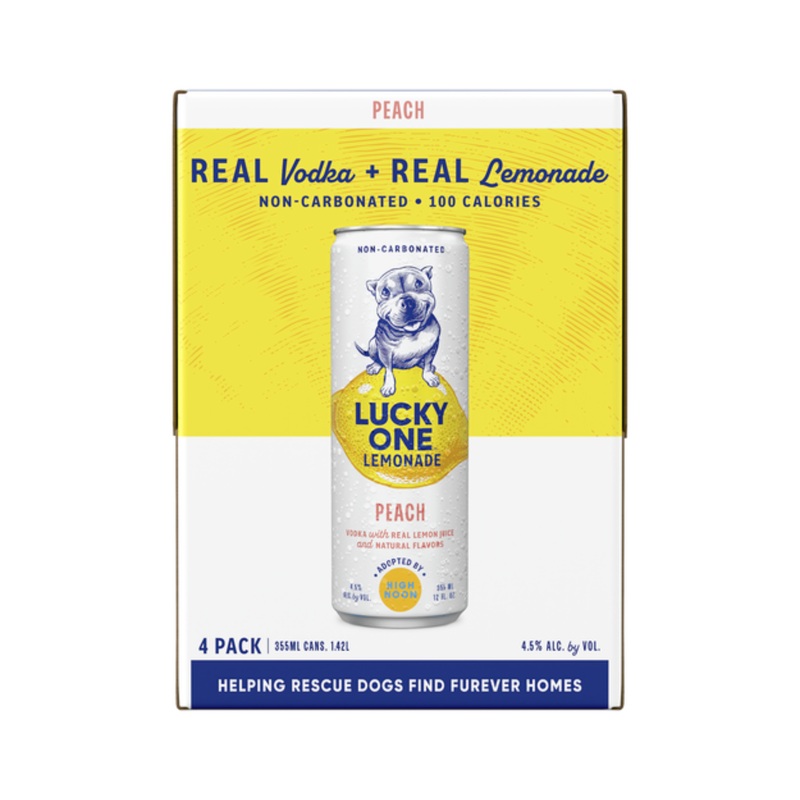 Lucky One Peach Lemonade & Vodka 4 PACK 12 OZ CANS