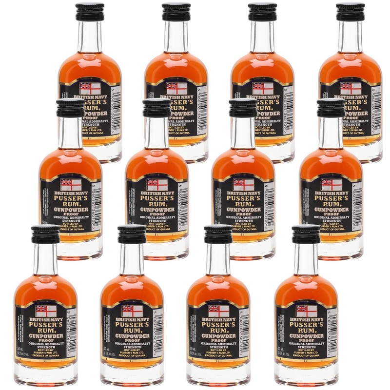 Pusser’s Gunpowder Proof Rum Miniature 12 Pack 5cl