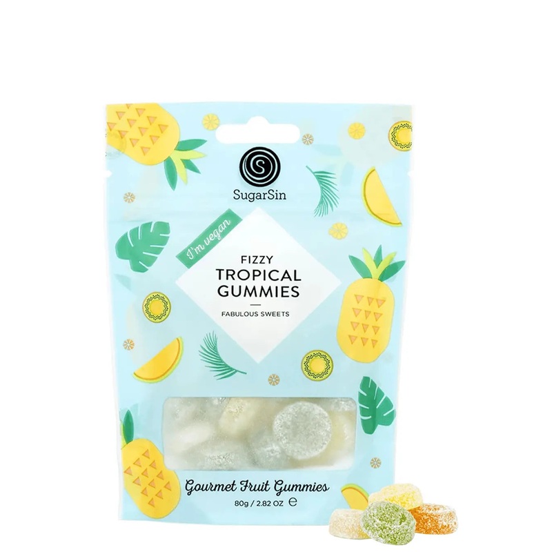 Fizzy Tropical Gummies, 100 g