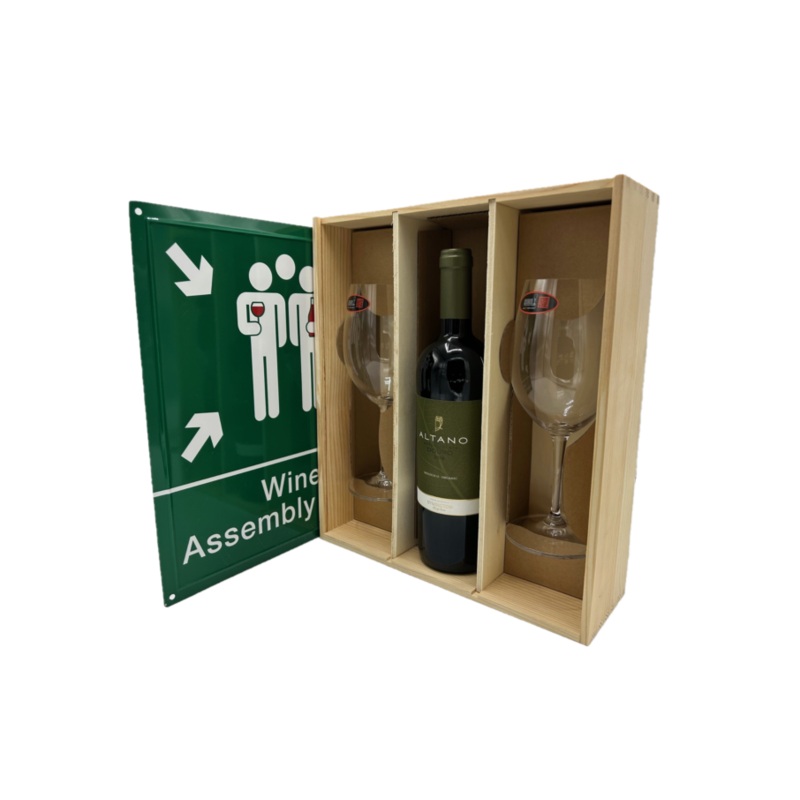 Altano Douro Red 2018 with 2 Glasses in Wood with Metal Lid 750ml 13.5% – Portugal Wine Enthusiast 90/100