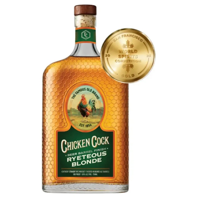 Chicken Cock Ryeteous Blonde Beer Barrel Finish Straight Rye Whiskey 750ml