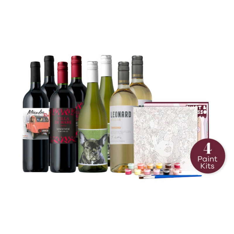 Groupon Paint & Sip 4 Person Party Box Mixed