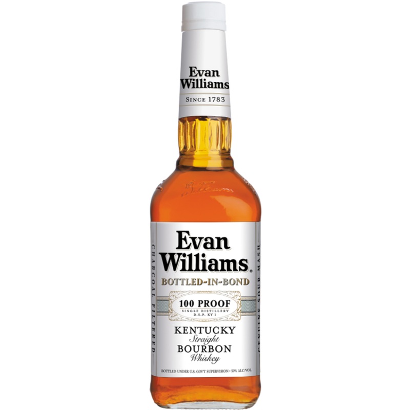 Evan Williams Straight Bourbon White Label Bottled In Bond 100 750 ML