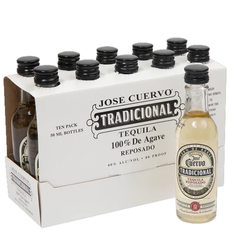 Jose Cuervo Tradicional Reposado Tequila Miniature Pack Of 10