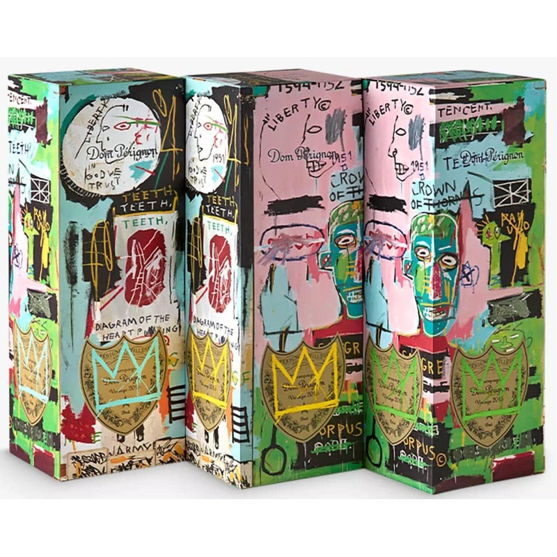 Dom Perignon 2015 Vintage Special Edition Tribute to Jean-Michel Basquiat Crown Tri-Set 75cl