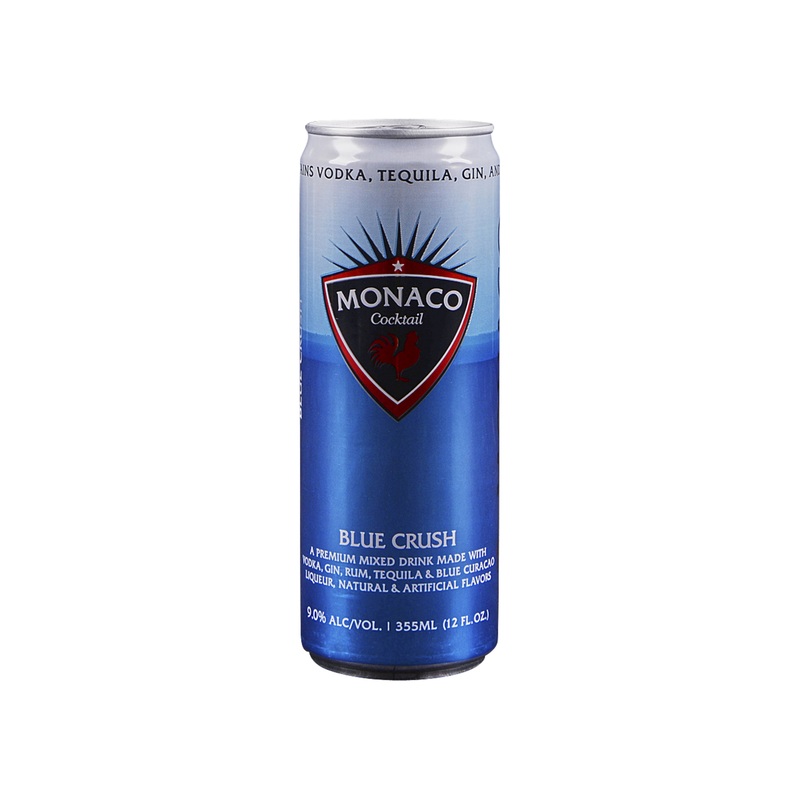 Monaco Blue Crush Canned Cocktail 4 PACK 12 OZ CANS