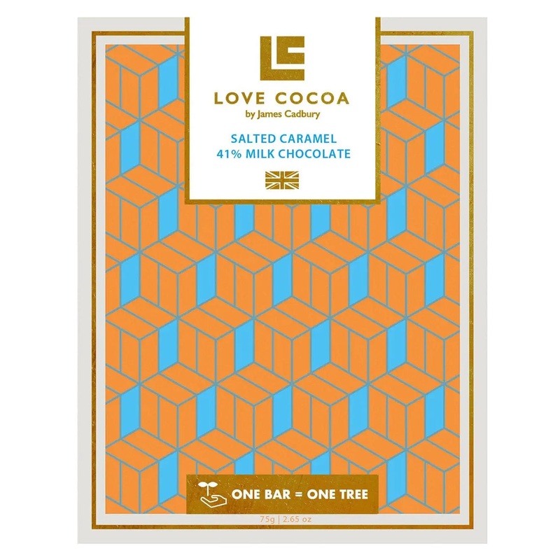 Love Cocoa Salted Caramel 41% Milk Chocolate Bar, 75 g