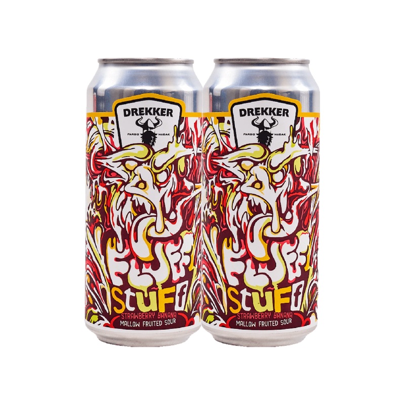 Drekker Fluff Stuff Strawberry Banana Sour 4 PACK 16 OZ CANS