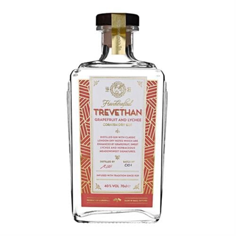 Trevethan Grapefruit and Lychee Cornish Gin 70cl