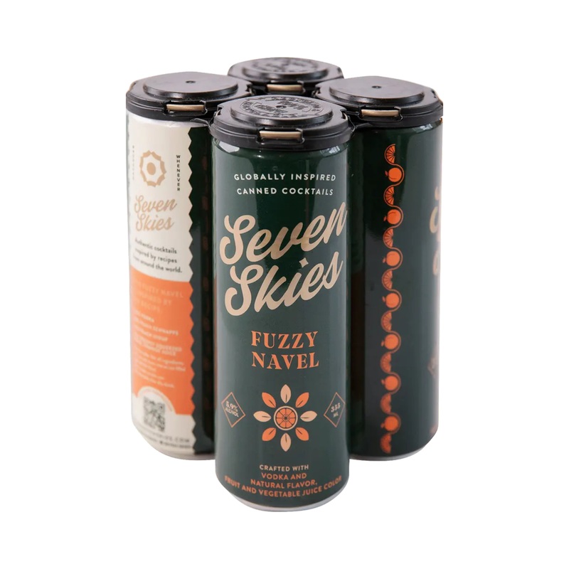 Seven Skies Fuzzy Navel Cocktail 4 PACK 12 OZ CANS