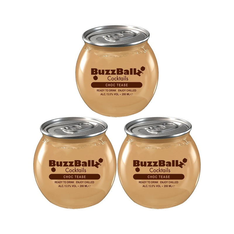BuzzBallz Choc Tease Cocktail, 3 x 200 ml