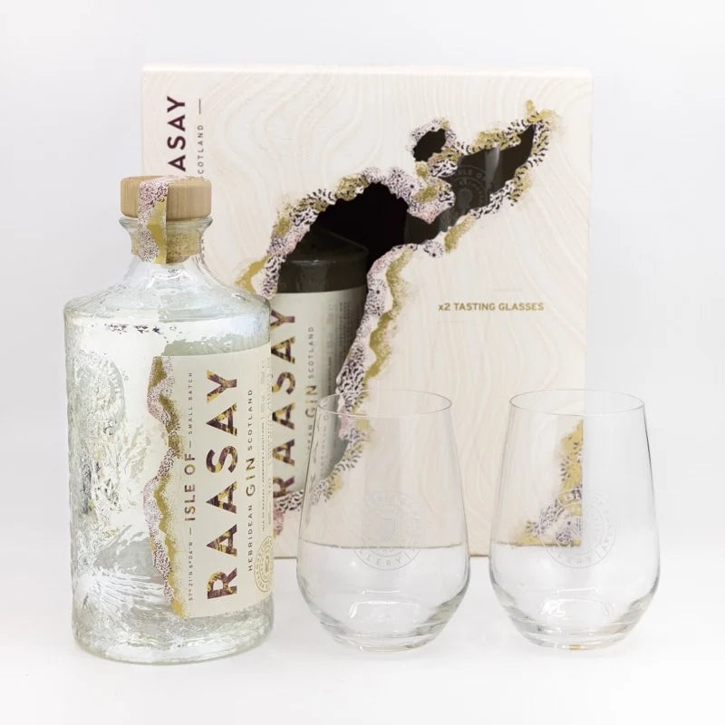 Isle of Raasay Distillery Hebridean Gin,(70cl & 2 Glass Gift Set) 70cl Bottle