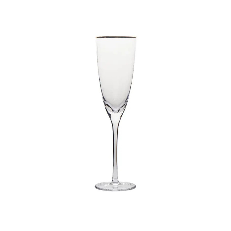 Gold Rim Hammered Champagne Flute SINGLE