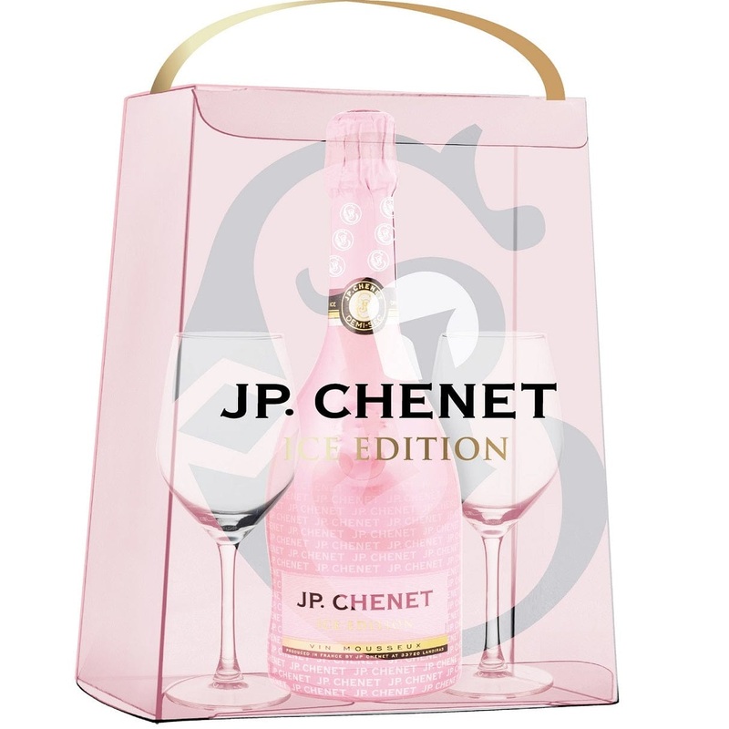 JP Chenet Ice Edition Sparkling Rose Wine 75cl Gift Pack with Glasses