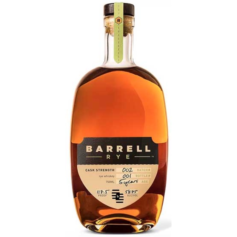 Barrell Rye Cask Strength 5yr old Batch #2 117.5 Proof 750 ML