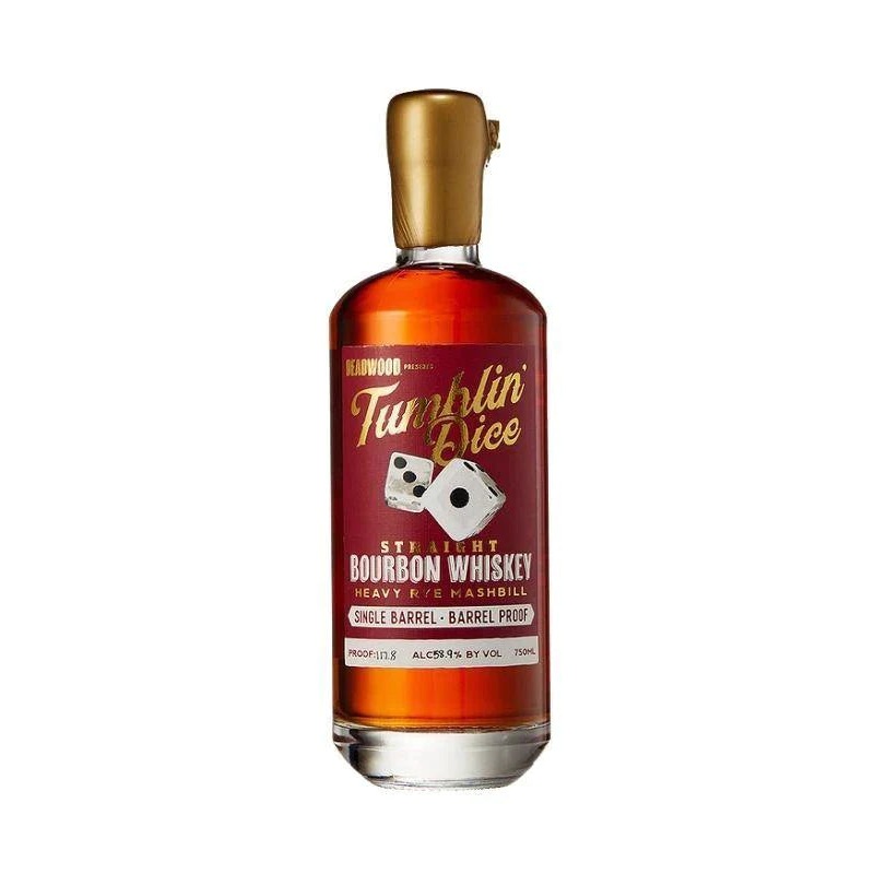Deadwood Tumblin Dice  4 Year Straight Bourbon Whiskey Single Barrel – Barrel Proof 750mL