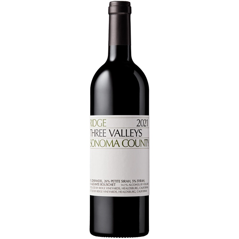 Ridge Three Valleys Sonoma County 2021 Single Bottle