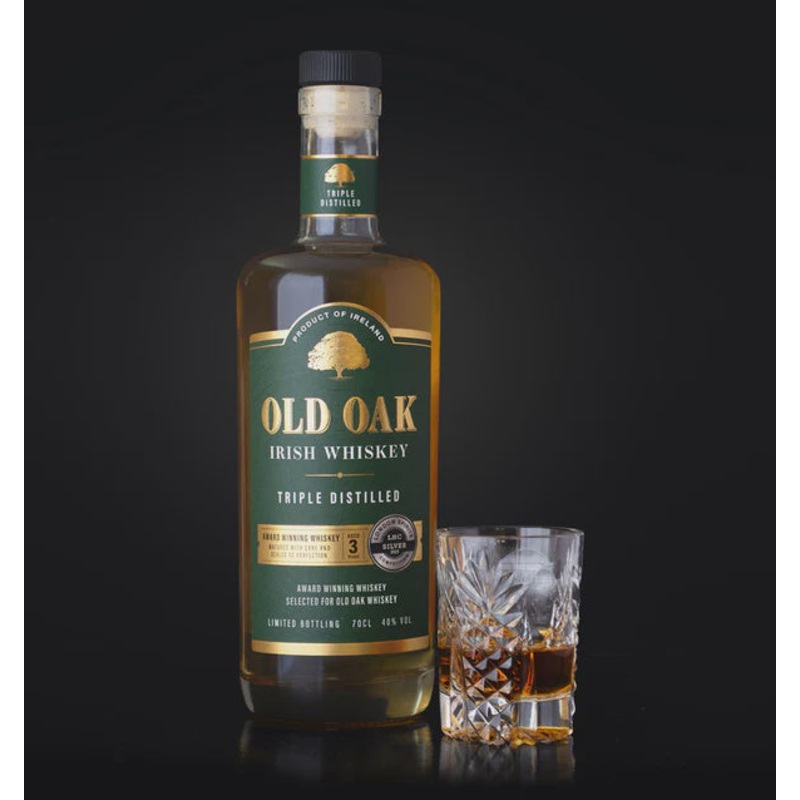 Old Oak 3 Year Old Oak Irish Whiskey 40% abv 70cl