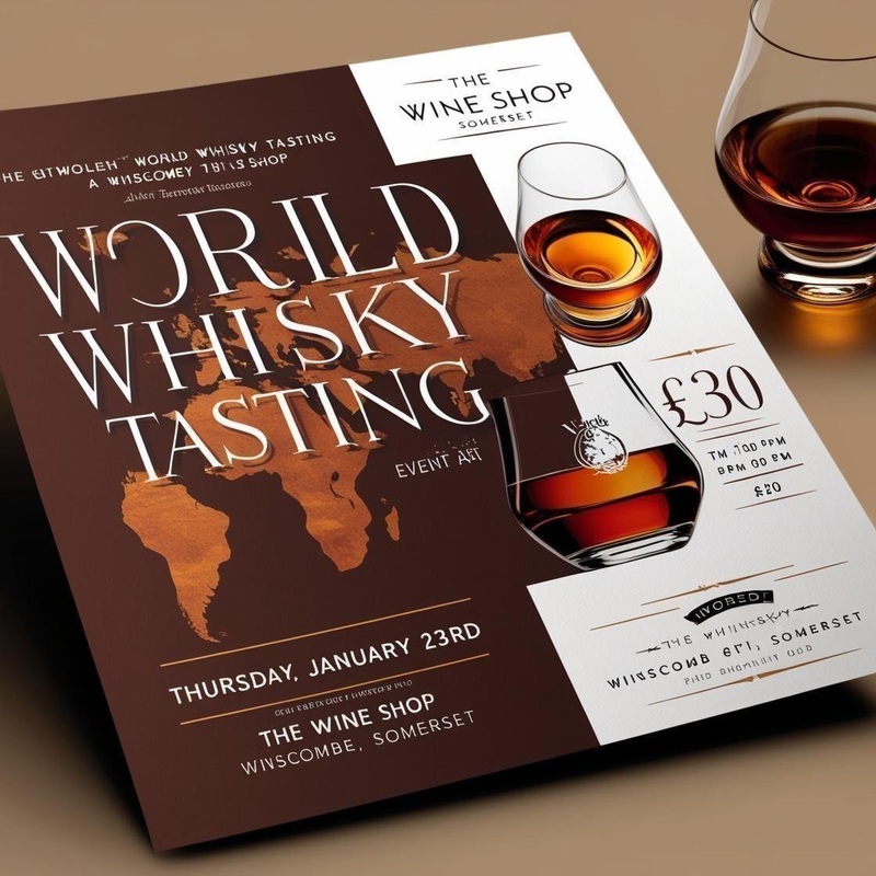 World Whisky Tasting – Thursday 23rd January  7-9 pm