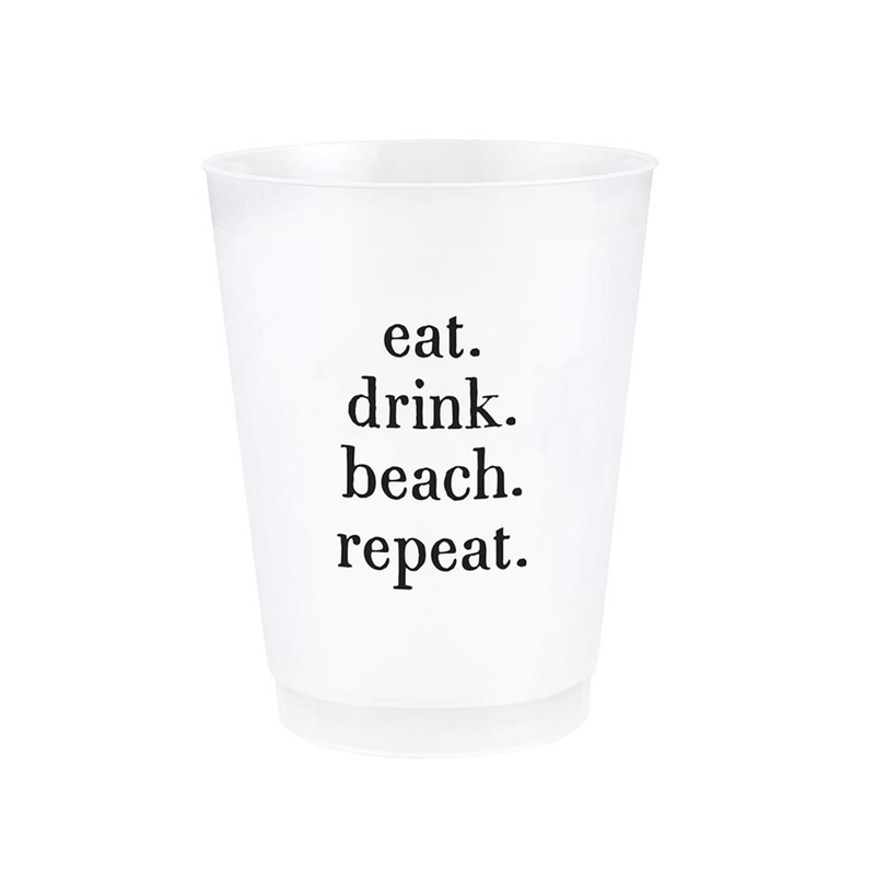 “Eat. Drink. Beach.” Frosted Cups 8 PACK