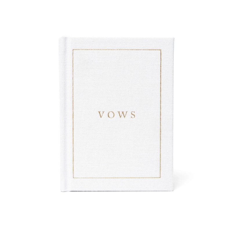 Gold Foil & Off-White Wedding Vow Keepsake Book SINGLE