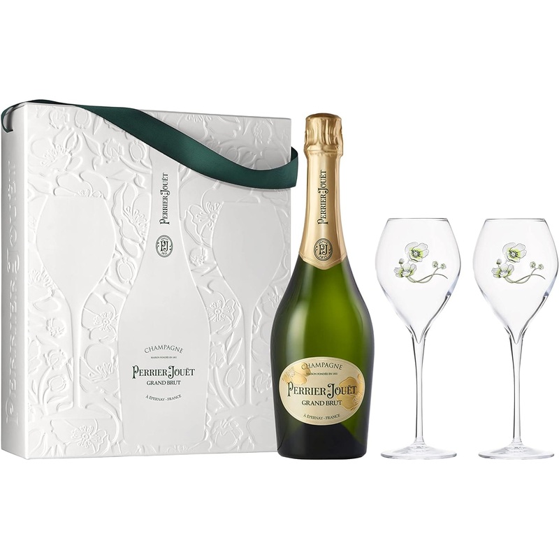 Perrier Jouet Grand Brut Champagne & 2 Flutes Gift Box 75cl