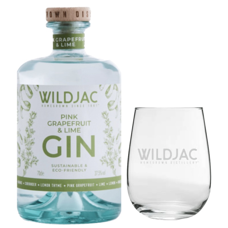 Wildjac Pink Grapefruit and Lime Gin & Glass 70cl