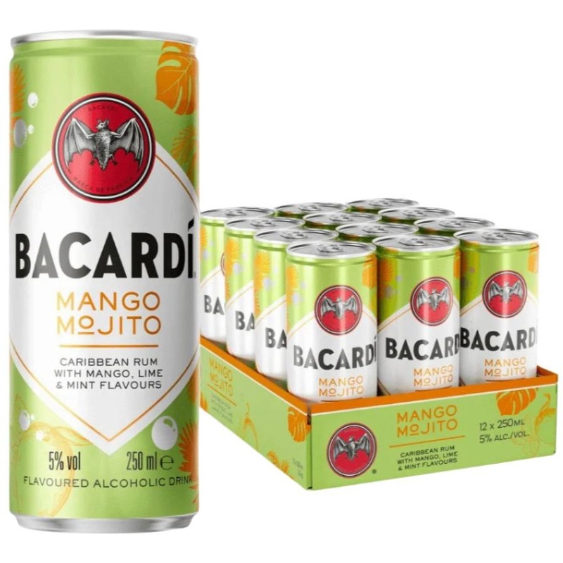 Bacardi Mango Mojito Ready to Drink Cans 12x250ml