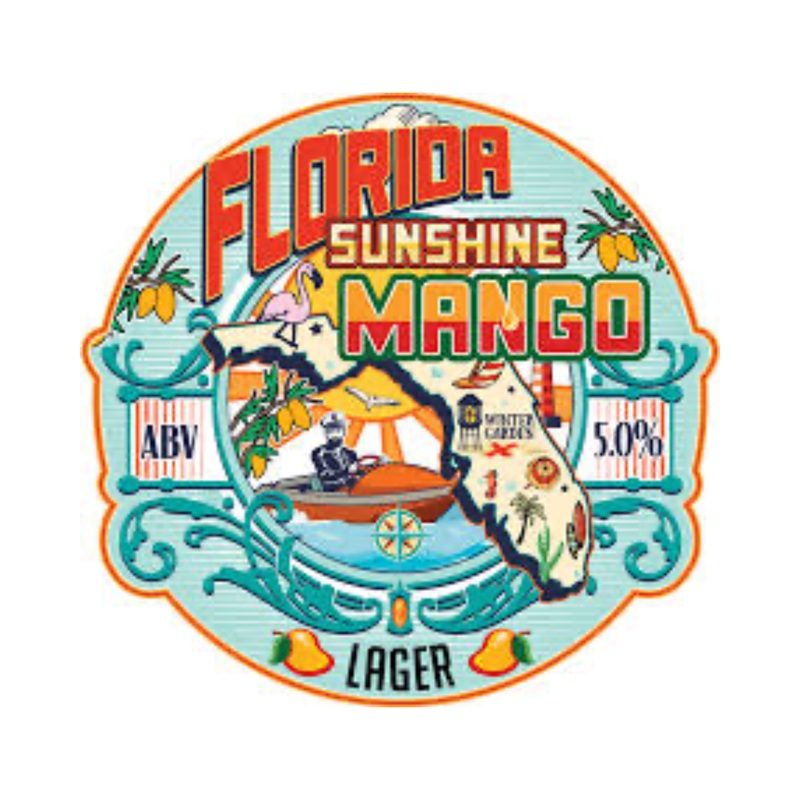 Crooked Can Mango Florida Sunshine Lager 4 PACK 16 OZ CANS